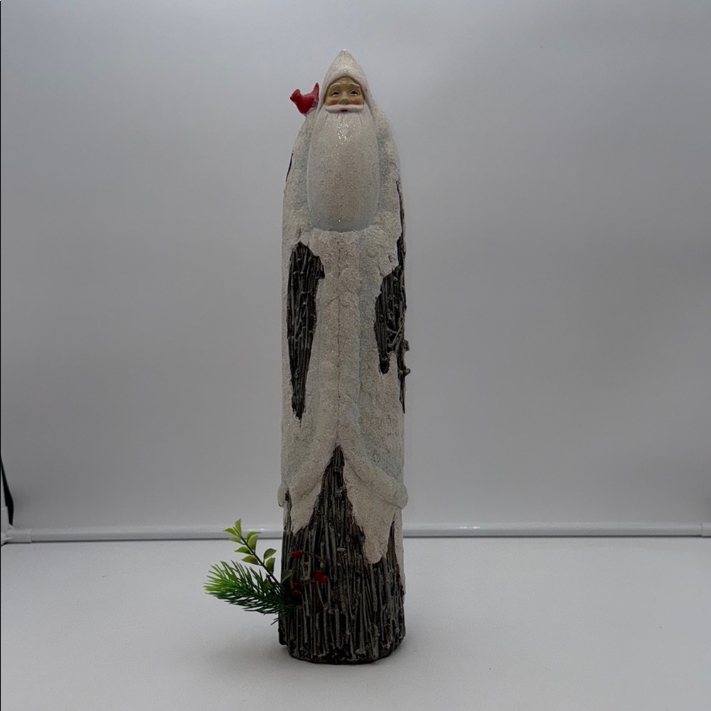 New Creative Rustic Santa Claus Figurine with White and Brown Accents